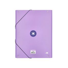 Carpeta Antartik Gomas A4 3 Solapas Carton Forrado Color Lavanda