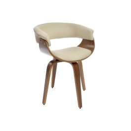 DKD Home Decor Silla de Oficina Giratoria Moderna, Tapizada en PU Crema y Marrón con Base Nogal, Altura Asiento 50 cm, 78x61x46 cm Precio: 118.88999958. SKU: B125TDEC9T