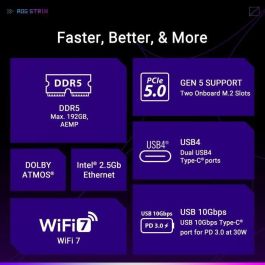 ASUS ROG STRIX X870-F Gaming WiFi Placa Base ATX AMD AM5 DDR5 Wi-Fi 7 Bluetooth 5.4