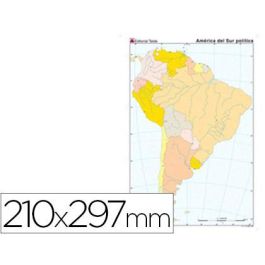 Mapa Mudo Color Din A4 America Del Sur Politico 100 unidades Precio: 24.49999968. SKU: B12X8VSAYR