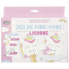 Jeux 2 momes Juego de Ping-Pong Unicornio con 2 Palas, 2 Pelotas y Red para Niños Mayores de 5 Años