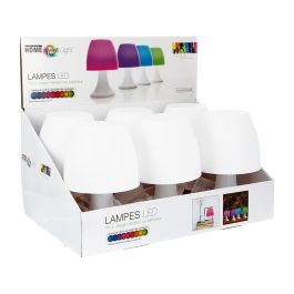 Lampara led de mesa, rgb, a pilas 3 x aaa/lr03 (no incluidas) 17,5 x 27,5 cm, incluye expositor