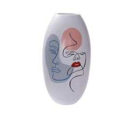 DKD Home Decor Jarrón Multicolor Blanco Resina Cara Abstracto 20.5 x 38 x 20.5 cm Precio: 31.50000018. SKU: S3039963