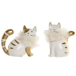 DKD Home Decor Figura de Gato Moderno de Resina Blanco Dorado 7.5 x 11.5 x 8.5 cm (4 Unidades) Precio: 30.50000052. SKU: B15GQACPNZ