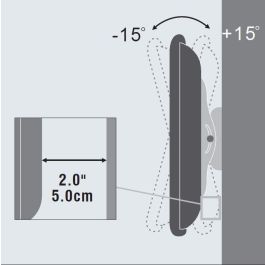 Vivolink Soporte de pared Pro con inclinación para pantallas de 23-55 pulgadas, VESA 400x400, carga máx. 50 kg