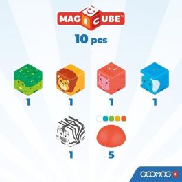 Geomag GEO0871772003052 Bloques Magnéticos Safari - 10 Piezas - Plástico Reciclado - Educativo - A partir de 12 Meses