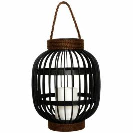 Lumisky LUM3760119730201 Farol Solar Decorativo FIDJY, 30 cm Alto, Mango Cuerda Efecto Vela, LED Blanco Cálido