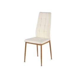 Giftdecor Silla Blanca Patas Madera 51x96x40 cm - Silla de Comedor/Cocina en PU y Hierro (4 Unidades) Precio: 103.4999999. SKU: B1KHQRNMJ2