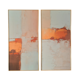 Cuadro Moderno DKD Home Decor Blanco Naranja 3.5 x 160 x 80 cm (2 Unidades) Precio: 218.88999946. SKU: B1E483XTZM