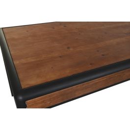 DKD Home Decor Mesa de Comedor Loft Marrón Oscuro Gris Oscuro Abeto y Metal 160x80x79 cm