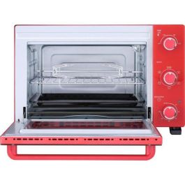 Continental Edison CEMF35R Mini Horno Eléctrico 35L Rojo 1500W con Asador y Circulación Natural