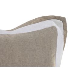 DKD Home Decor Cojín Tradicional de Lino Natural 50 x 50 cm (2 Unidades) con Zipper