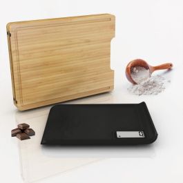 Little Balance Balanza de Cocina Chef 5kg/1g con Tabla de Cortar de Bambú y Carga USB