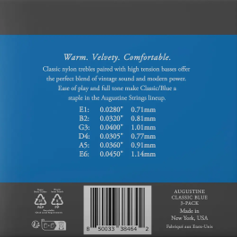 AUGUSTINE Pack 3 Cuerdas Guitarra Clásica Nylon - Tensión Alta