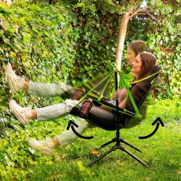 Silla Plegable de Camping con Balanceo Kamprock InnovaGoods Silla Plegable de Camping con Balanceo Kamprock InnovaGoods
