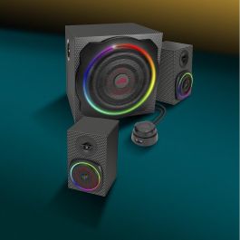 Speedlink SL-830100-BK Altavoces 2.1 GRAVITY CARBON RGB Inalámbrico/Alámbrico Bluetooth 60W Negro para PC