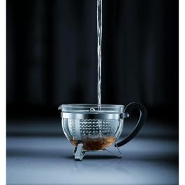 Bodum BOD0727015205137 Tetera Chambord 1 L de Vidrio y Acero Inoxidable Gris