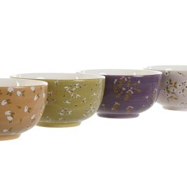 DKD Home Decor Bol Shabby Verde Mostaza 14 x 14 x 7 cm (4 Unidades)