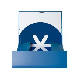 Carpeta Antartik Gomas A4 3 Solapas Carton Forrado Azul Oscuro