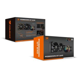 Cougar Poseidon-GT 240. Sistema de Refrigeración Líquida CPU AIO 240mm ARGB, Iluminación RGB Multi, 2 Ventiladores 12cm, Negro