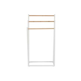 DKD Home Decor Toallero de Metal y Bambú en tonos Blanco y Natural, 22 cm Largo x 85 cm Alto x 45 cm Ancho, Desmontable DKD Home Decor Toallero de Metal y Bambú en tonos Blanco y Natural, 22 cm Largo x 85 cm Alto x 45 cm Ancho, Desmontable