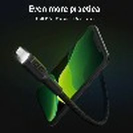 Green Cell KABGC05 Cable USB 3.0 a Lightning 1.2m con LED Negro para Carga Rápida 2.4A 480Mbps