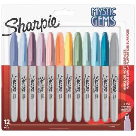 Sharpie Marcador Permanente Mystic Gems, Punta Fina, Tinta Resistente al Agua, Tonos Pastel y Oscuros, Blíster 12 Ud Precio: 8.59000054. SKU: B1CEVCQH7G