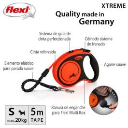 Flexi Xtreme Correa Retráctil 5M para Perros Hasta 20 kg - Extremadamente Resistente, Mayor Seguridad y Confort con Cinta Amortiguadora