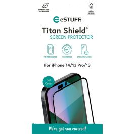 eSTUFF Protector de Pantalla Full Cover Titan Shield para iPhone 16e/14/13 Pro/13