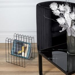 Home Deco Factory Revistero De Alambre Negro 32x26x33 cm