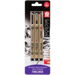 Talens Sakura Rotuladores Pigma Micron 0,25 mm-0,45 mm-Brush Negro Estuche 3 Ud Precio: 3.78999951. SKU: B152P8W2E5