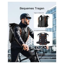 Inateck BP06003 Mochila para portátil Gris/Negro 25-30L Resistente al Agua para Senderismo Unisex Adulto