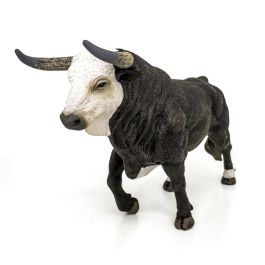 DEQUBE Figura Réplica Toro Bravo Cara Blanca Trotando a Escala, Pintada a Mano con Máximo Detalle, +3 años DEQUBE Figura Réplica Toro Bravo Cara Blanca Trotando a Escala, Pintada a Mano con Máximo Detalle, +3 años