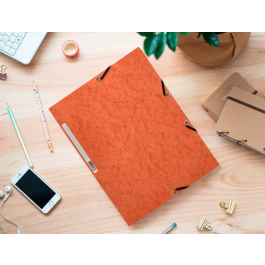 Q-connect Carpeta KF02170 Gomas Cartón Simil-Prespan Solapas 320x243 mm Naranja