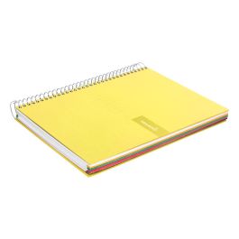 Cuaderno Espiral Liderpapel A5 Micro Crafty Tapa Forrada 120H 90 gr Cuadro 5 mm 5 Bandas6 Taladros Color Amarillo