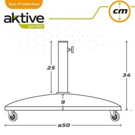 Base para Sombrilla Aktive 50 x 34 x 50 cm Cemento Acero