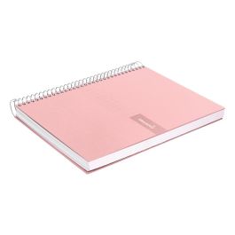 Cuaderno Espiral Liderpapel A4 Crafty Tapa Forrada 80H 90 gr Cuadro 4 mm Con Margen Color Rosa