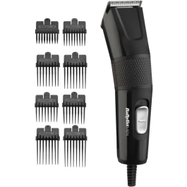 Babyliss Cortapelos E756E Power Clipper Cuchilla Acero Inoxidable 45mm 8 Guardas 9 Longitudes de 0.5mm a 25mm Cable 2m