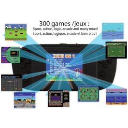 LEXIBOOK Consola Arcade Portátil con 300 Juegos, Pantalla LCD Color 2.8", Gráficos 8-16 bits, para 5-8 años