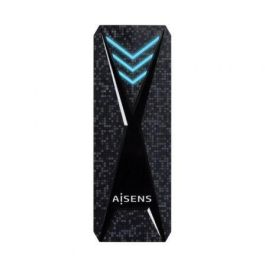 Aisens Caja Externa M.2 NVMe RGB Gaming USB 3.2 Gen2 para SSD M.2, Compatible con 2230/2242/2260/2280, Negra