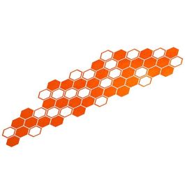 Foliatec FO33963 Pegatina Coche Diseño Hexagonal Naranja - Adhesivo Vinilo PVC UV Lavado de Autos Resistente 32x130cm (2 Pcs)