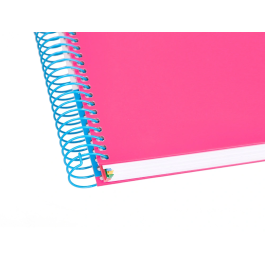 Antartik Cuaderno Espiral A4 Micro Tapa Forrada 120 Hojas 90gr Cuadro 5mm 4 Taladros Color Rosa
