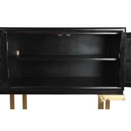 DKD Home Decor Buffet Oriental de Álamo y Metal con 4 Puertas y 2 Estanterías, Negro, Bronce y Dorado - 180x50x90 cm DKD Home Decor Buffet Oriental de Álamo y Metal con 4 Puertas y 2 Estanterías, Negro, Bronce y Dorado - 180x50x90 cm