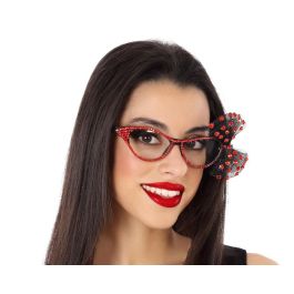 Gafas Carnaval Con Lazo Rojo Mujer Adulto