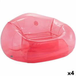 Sillón Hinchable para Piscina Intex Beanless Transparente Rosa 137 x 74 x 127 cm (4 Unidades)