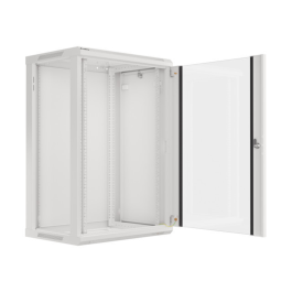 Lanberg Armario Rack 19 Pulgadas 18U 600x450mm Gris con Puerta de Cristal Templado y Ventiladores