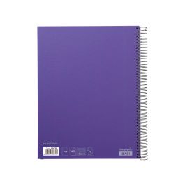 Cuaderno Espiral Liderpapel A4 Micro Jolly Tapa Forrada 140H 75 gr Cuadro 5 mm 5 Bandas 4 Taladros Color Lila