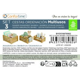 Inde Set 3 Cajas Bambú Organización 30.5x23x15.2 cm y 28x18 cm (6 Unidades)