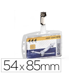 Durable Identificador con Pinza Giratoria Acrílico Horizontal para Pases de Seguridad 54x85 mm Precio: 66.50000038. SKU: B14VD48GX5