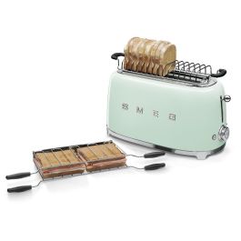 Smeg TSF02PGEU Tostadora de 2 rebanadas, estilo retro, color verde pastel